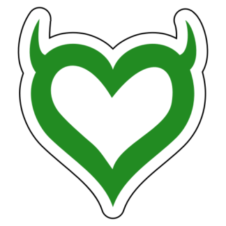 Heart With Horns Sticker (Green)